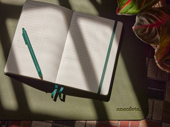 The Daily Planner - Hardcover with Library Buckram Cover: Dutch Blue