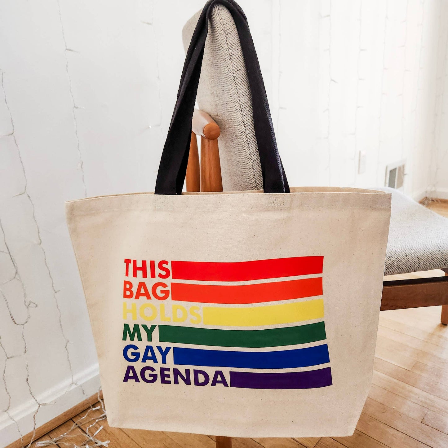 My Gay Agenda Tote Bag | Pride LGBTQ+ Rainbow Canvas Bag