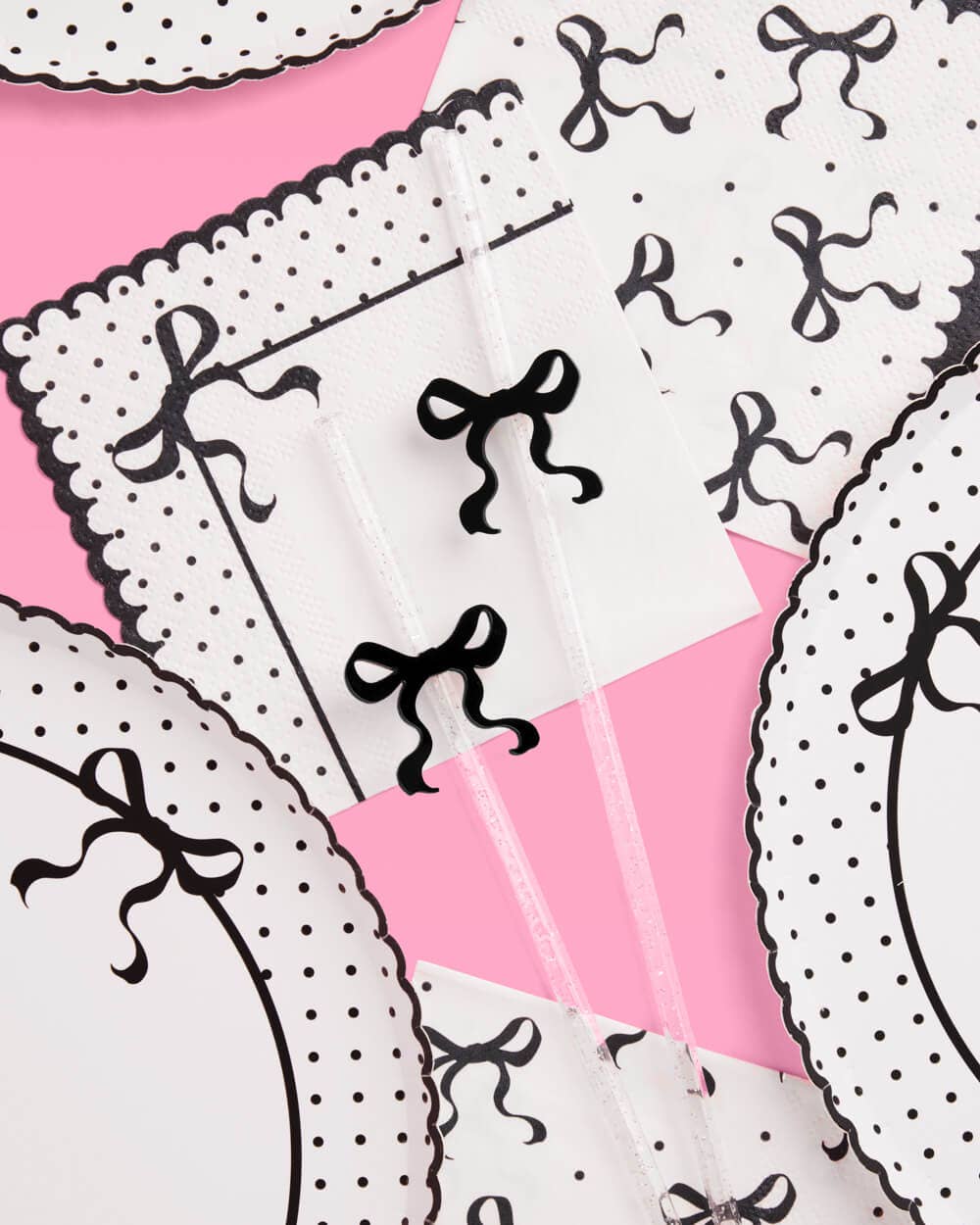 Little Black Bow Straws - 12 reusable straws, coquette