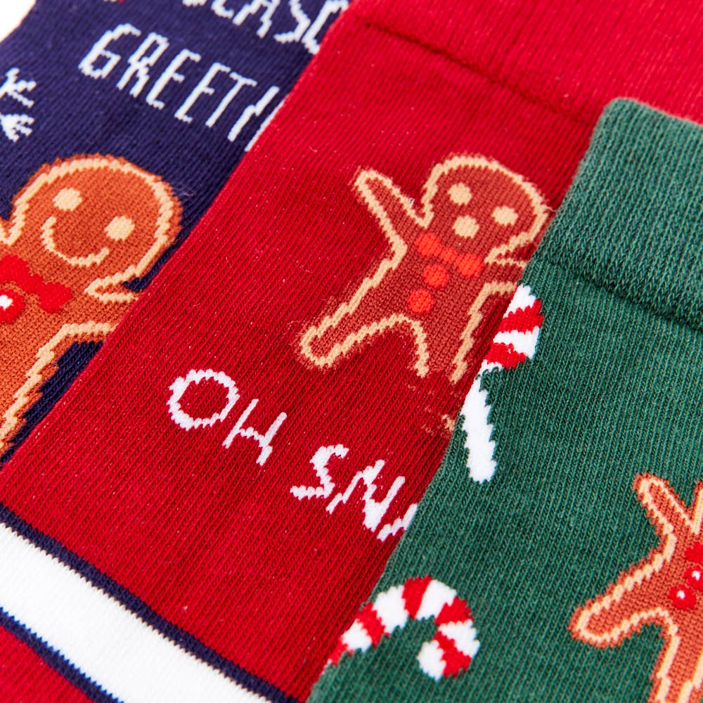 Unisex Gingerbread House Socks Gift Set: 6 - 11