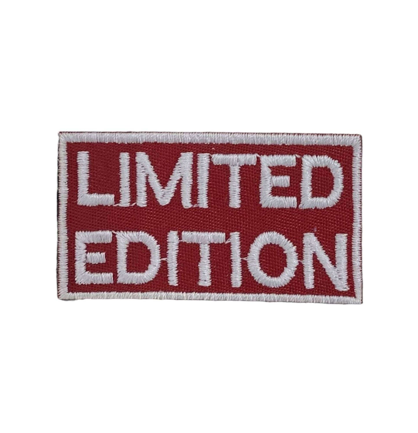 Limited Edition, Red, Embroidered Iron on Patch