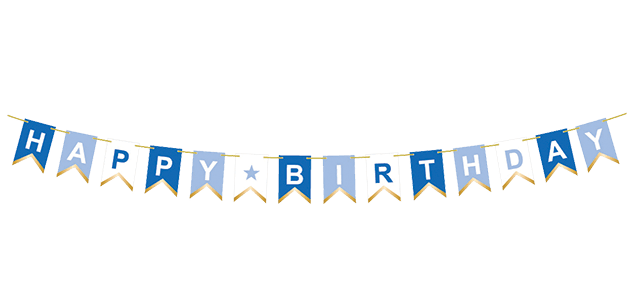 Blue Happy Birthday Banner