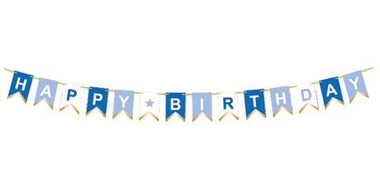 Blue Happy Birthday Banner