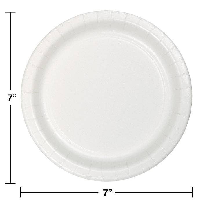 White Value Friendly Paper Dessert Plates, 8/Pkg