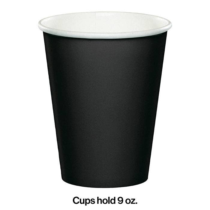 Black Velvet Value Friendly 9 oz Hot/Cold Paper Cups, 8/Pkg
