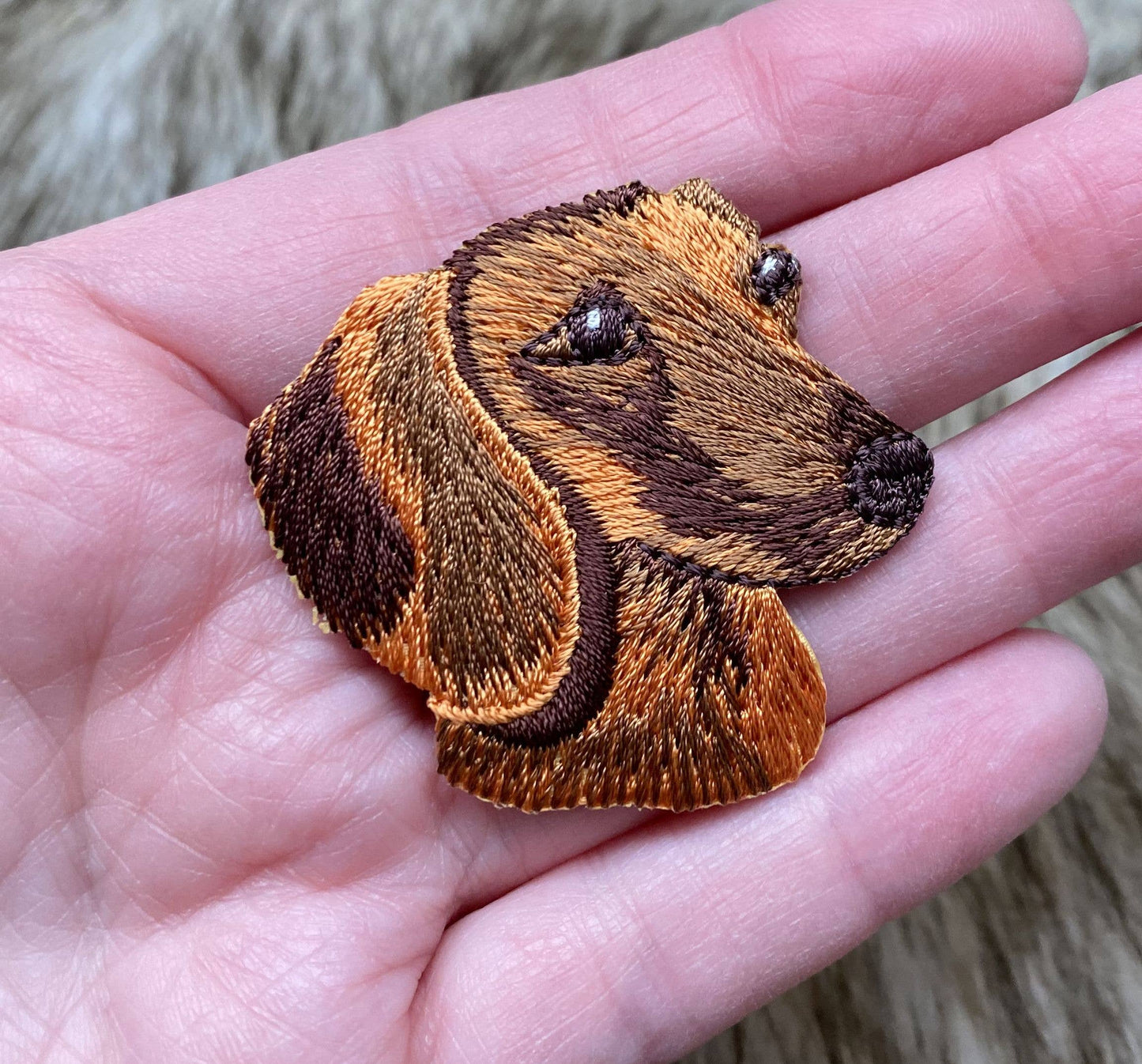 Dachshund Head - Puppy Dog - Wiener dog breed, Iron on Patch