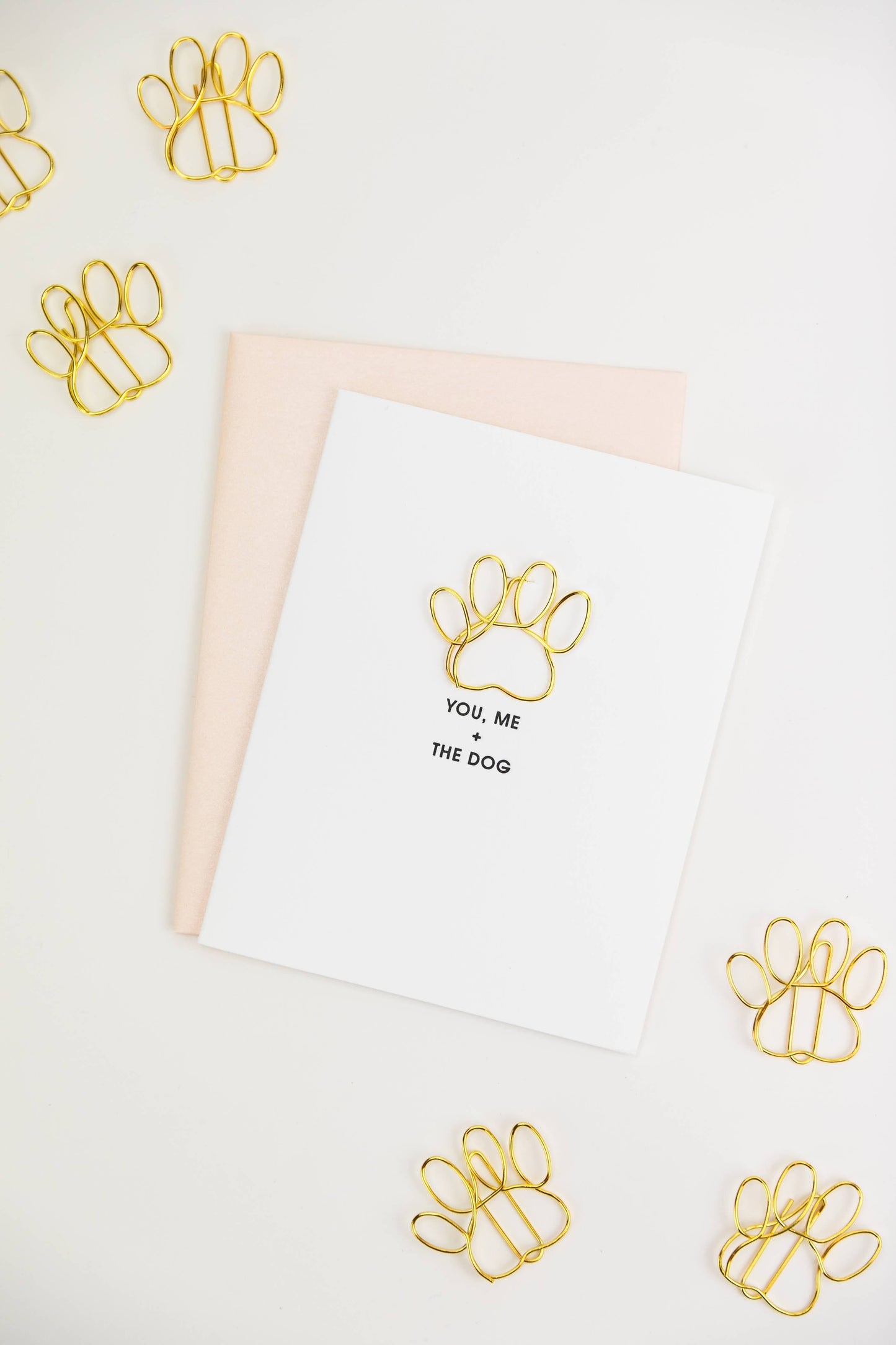 You, Me + The Dog - Love | Anniversary - Paw Print Paperclip Card