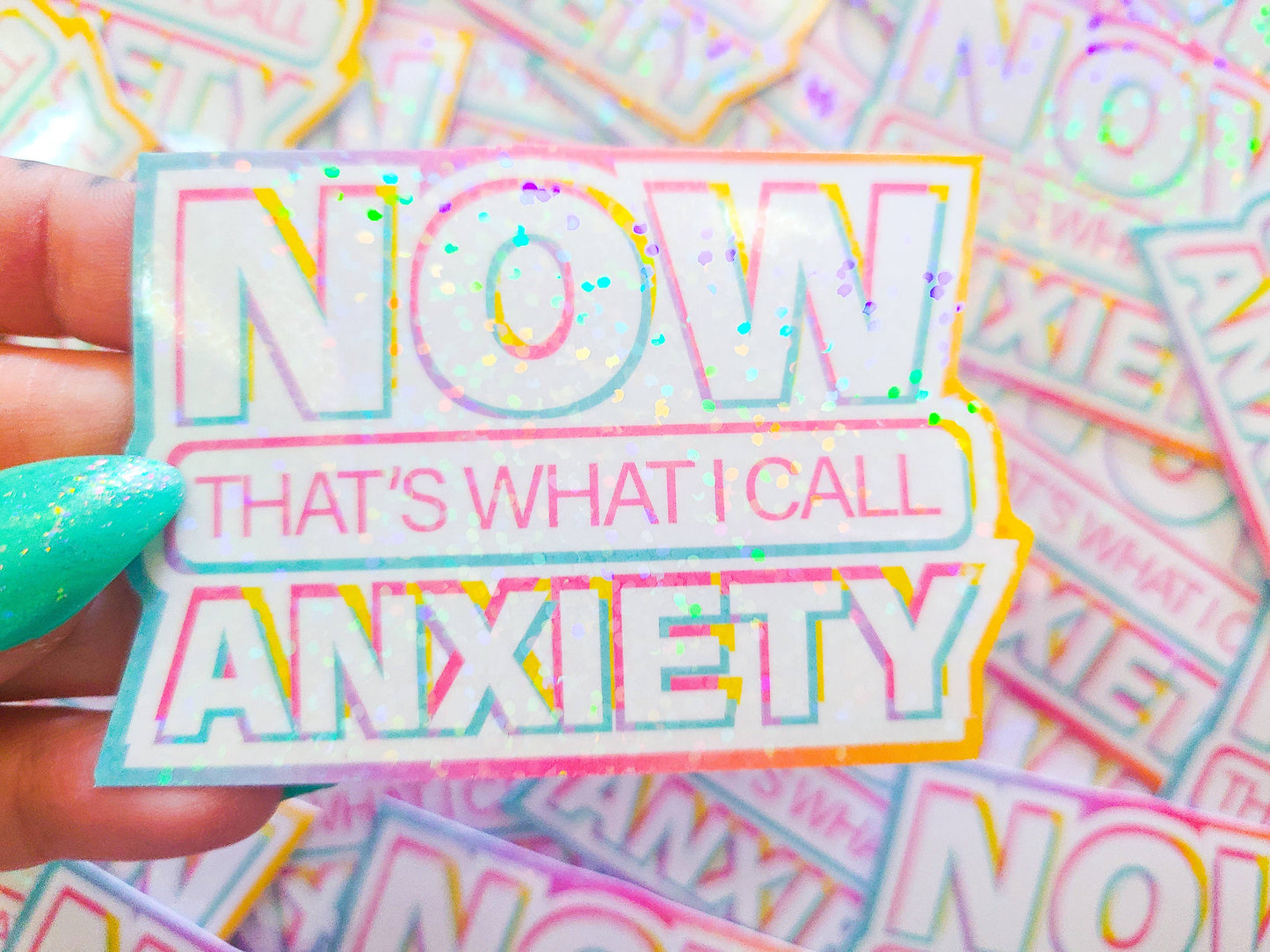 NOW That's What I Call Anxiety Sticker, 3 x 2.25 in.: Dots