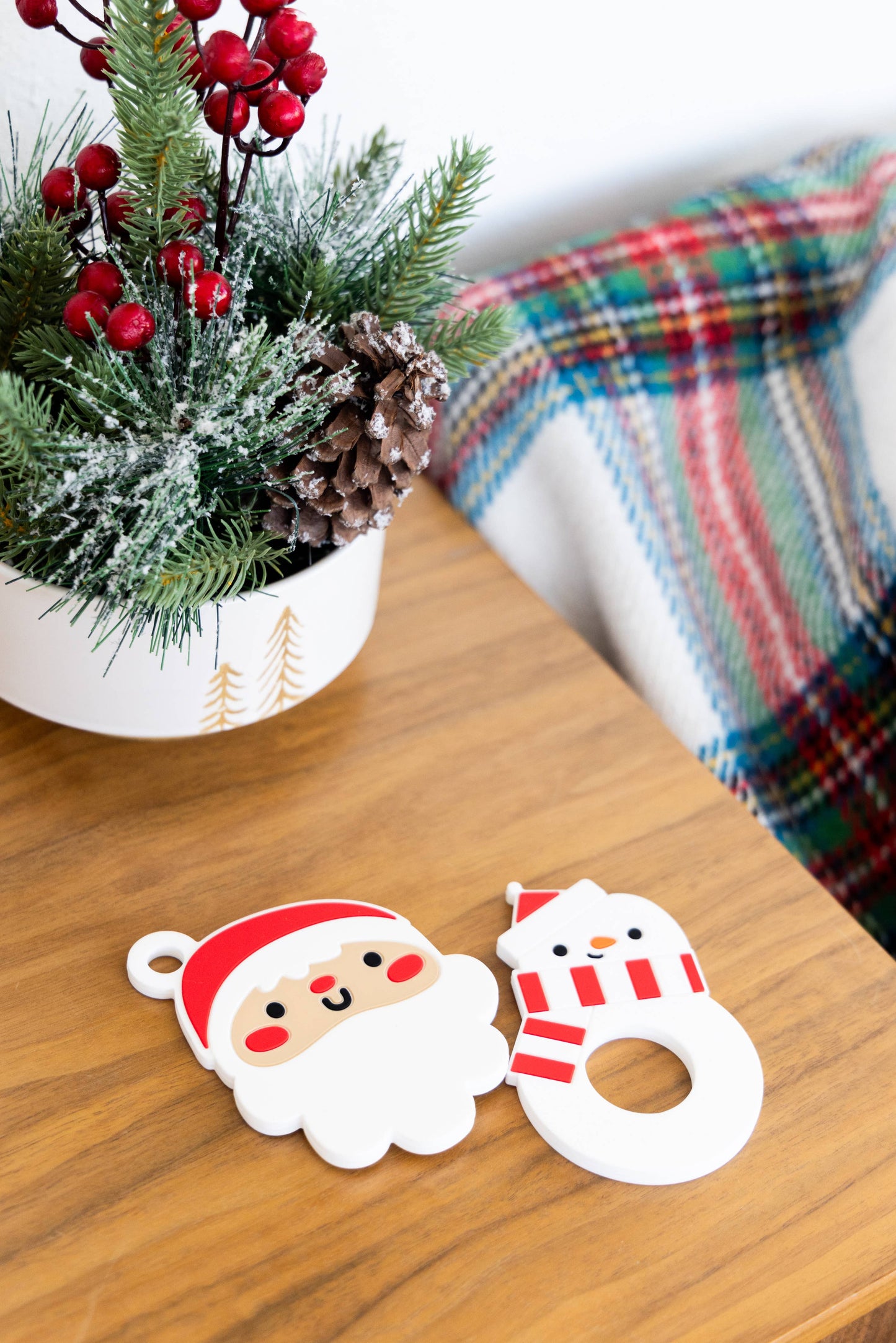 Silicone Christmas Teether, Holiday Snowman, BPA Free