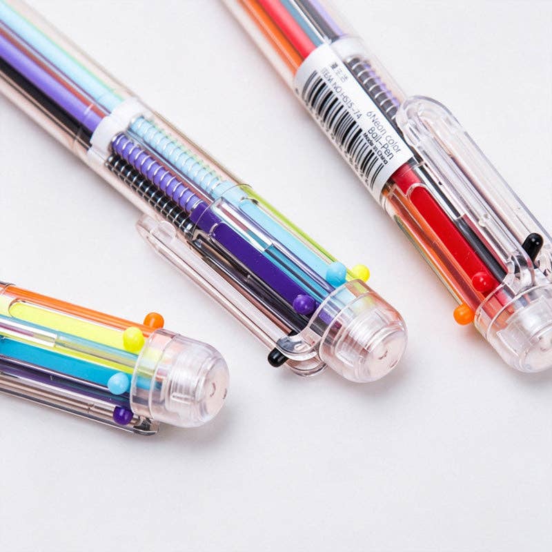 Transparent Multi Ballpoint Pen: 8 Colors / F