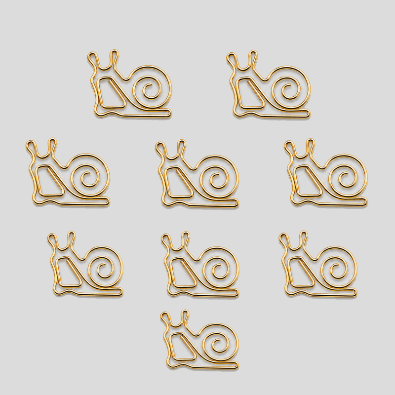 10 Creative Snail Paper Clips: Gold / One Size/1Pack/10PCS