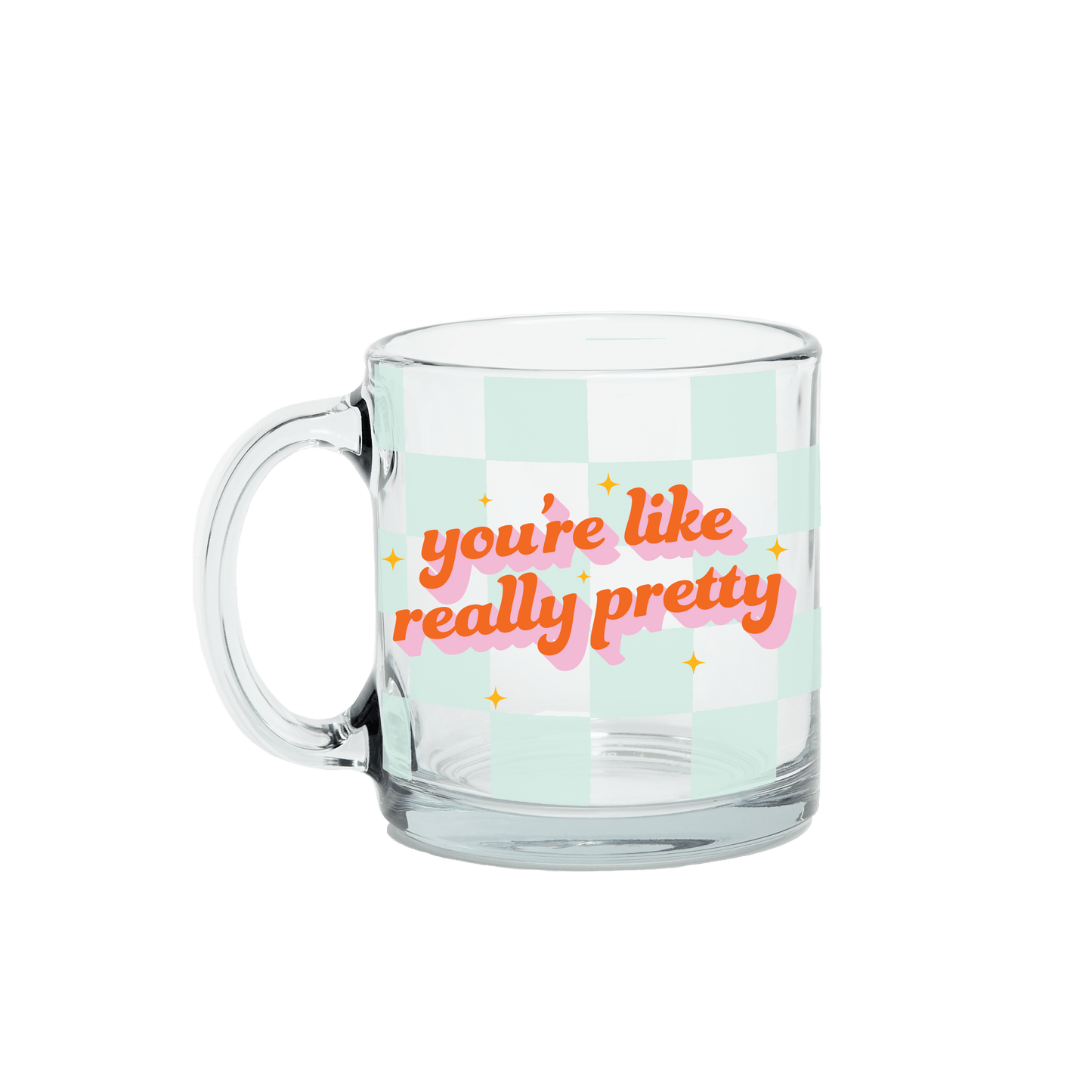 Smiley Flower Clear Glass Mug