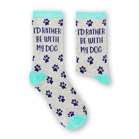 Ladies Rather Be With My Dog Socks: 4-8