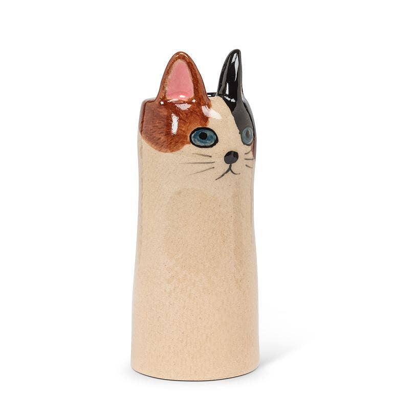 Skinny Cat Vase-6"H: Black