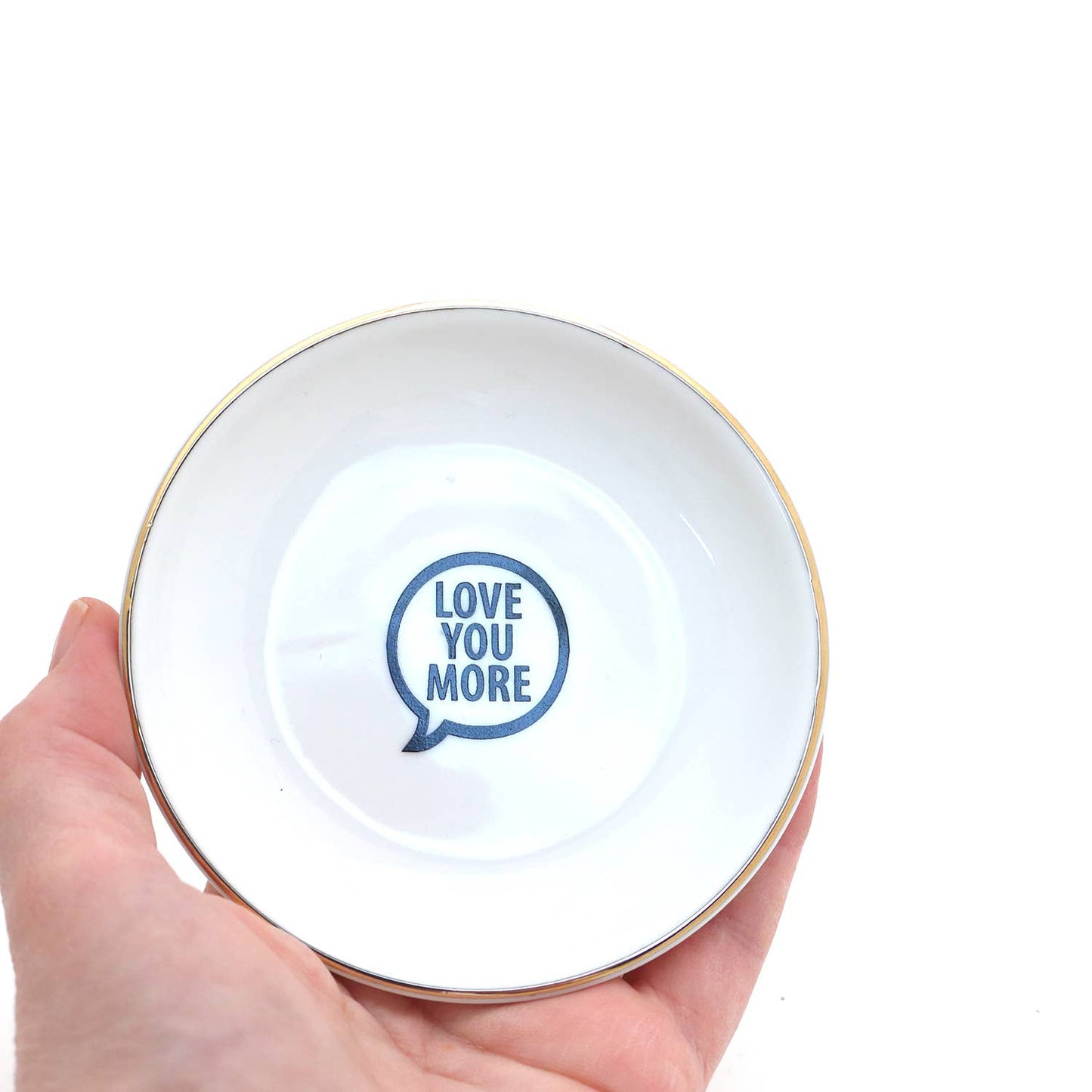 Love You More Ring Dish,with 22K Gold, ring holder, trinket