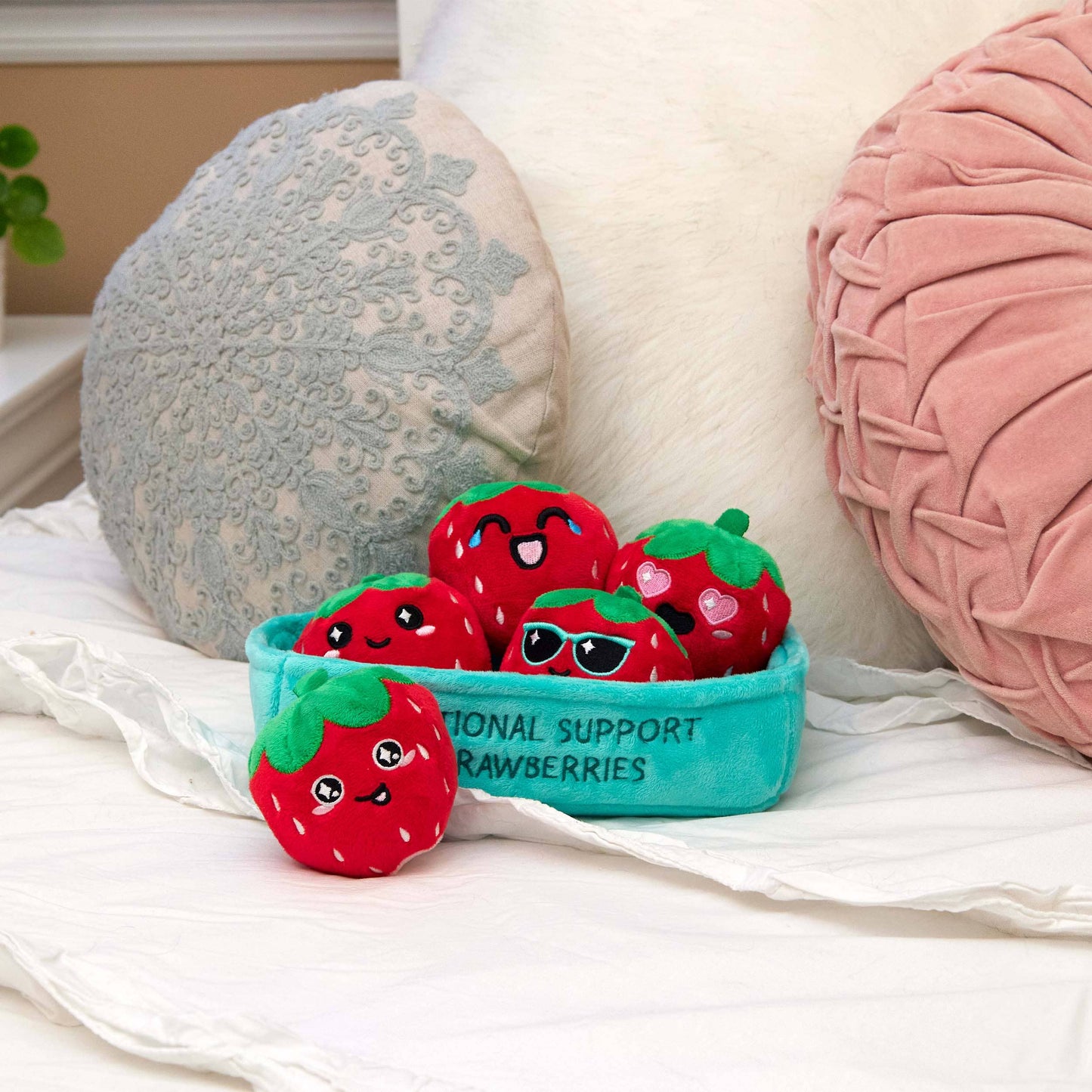 Emotional Support Strawberries - Cuddly Plush Comfort Food