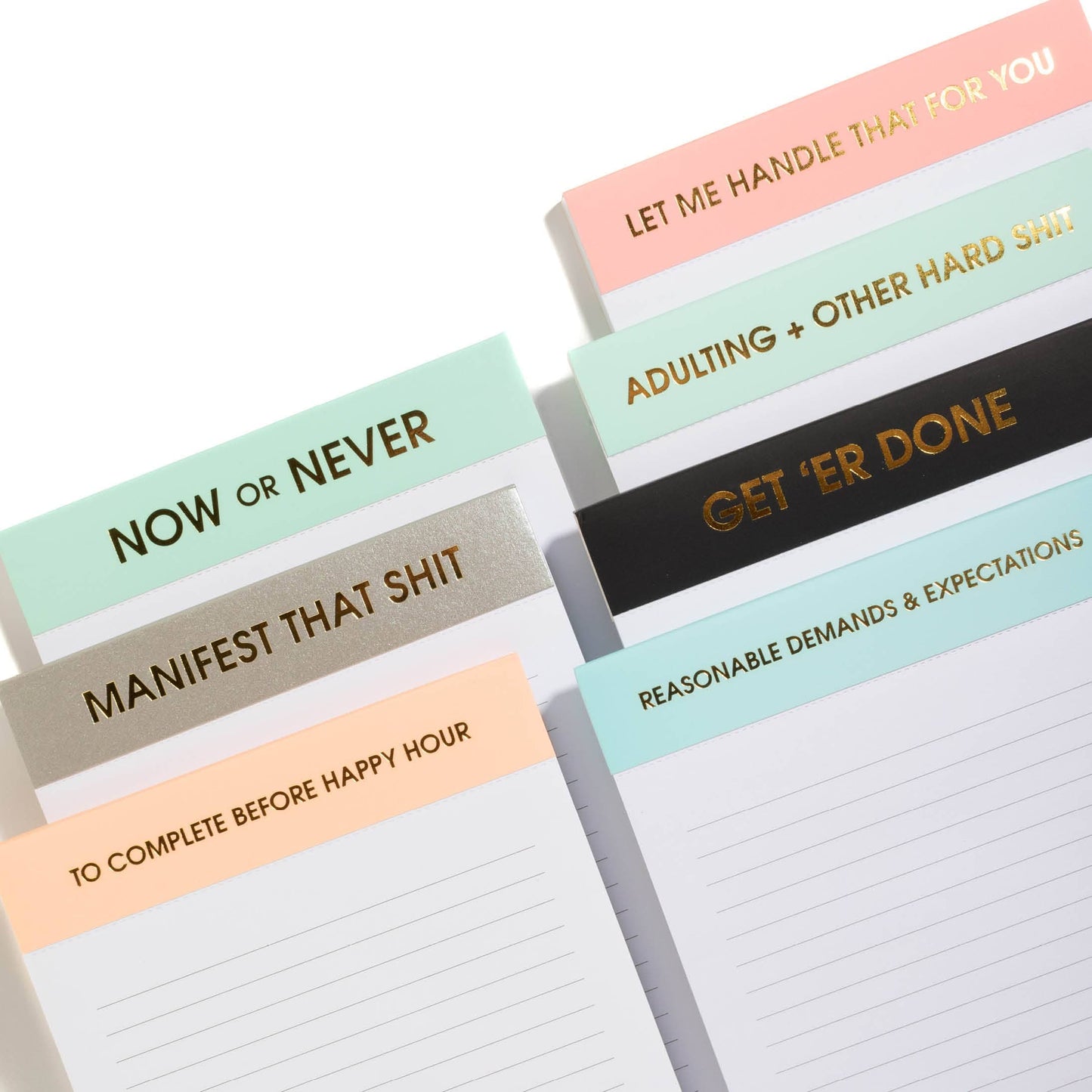 Adulting + Other Hard Shit - Lined Notepad - Sea Foam Green - 65 perforated pages - 5x8