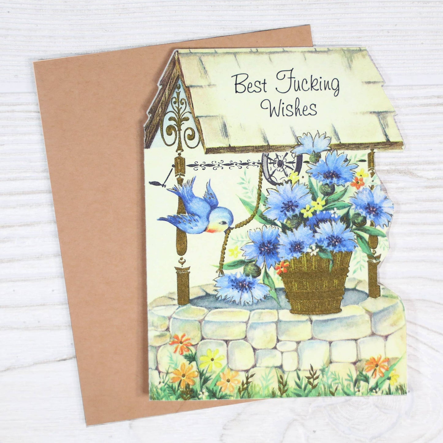 Best Fucking Wishes - Vintage Style Greeting Card
