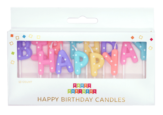 Happy Birthday Pastel Dotted Letter Candle Set