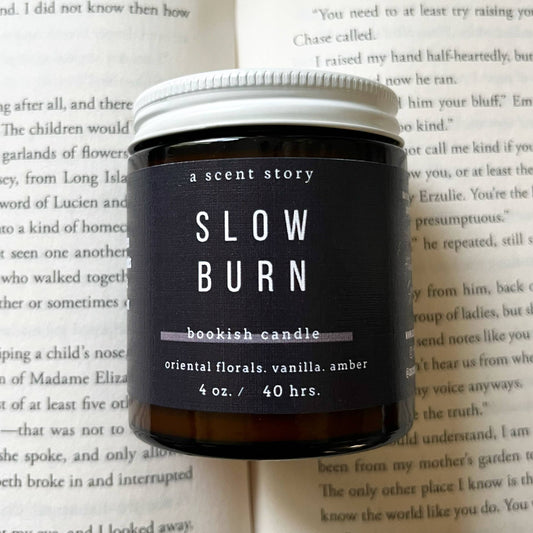 Slow Burn - Bookish Candle | Book Themed, Soy Wax, 4 + 8oz: 4oz