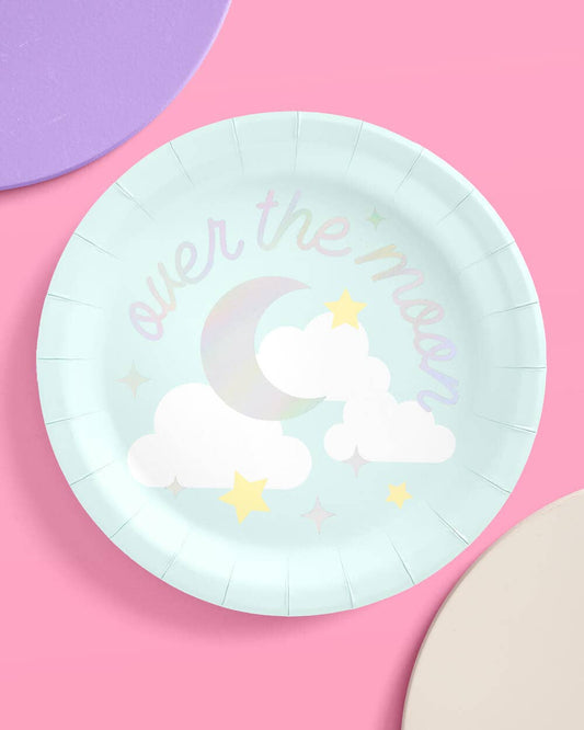 Over the Moon Plates - Baby Shower Party Decorations