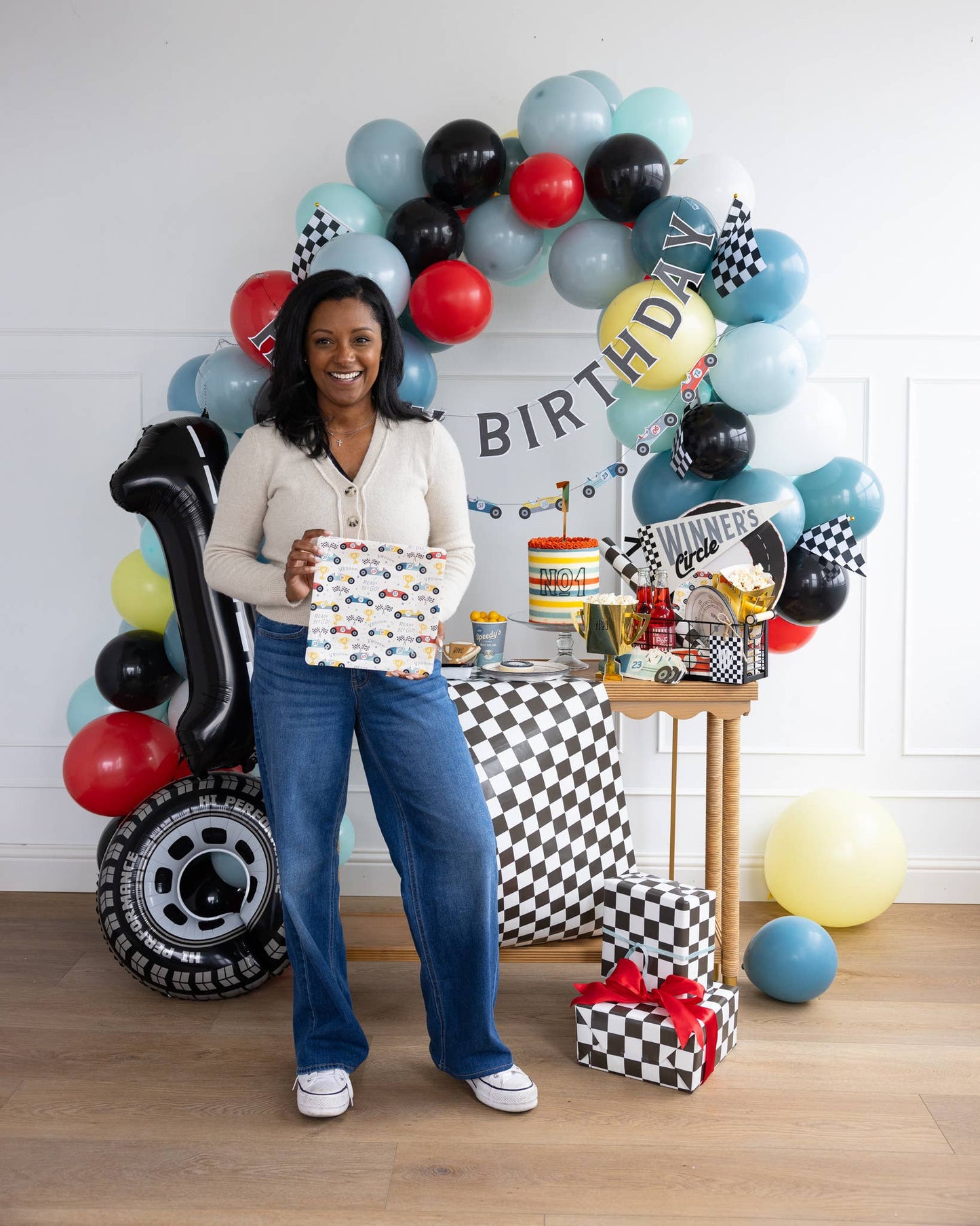 Miles per Hour - Checkered Flag Table Runner