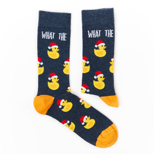 Unisex Christmas What The Duck Socks: 6 - 11