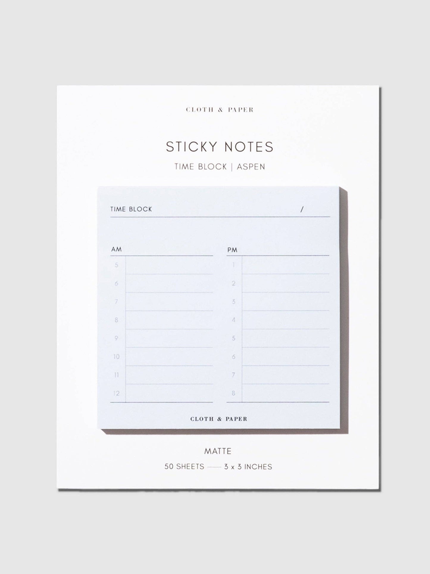 Time Block Sticky Note: Time Block Sticky Note