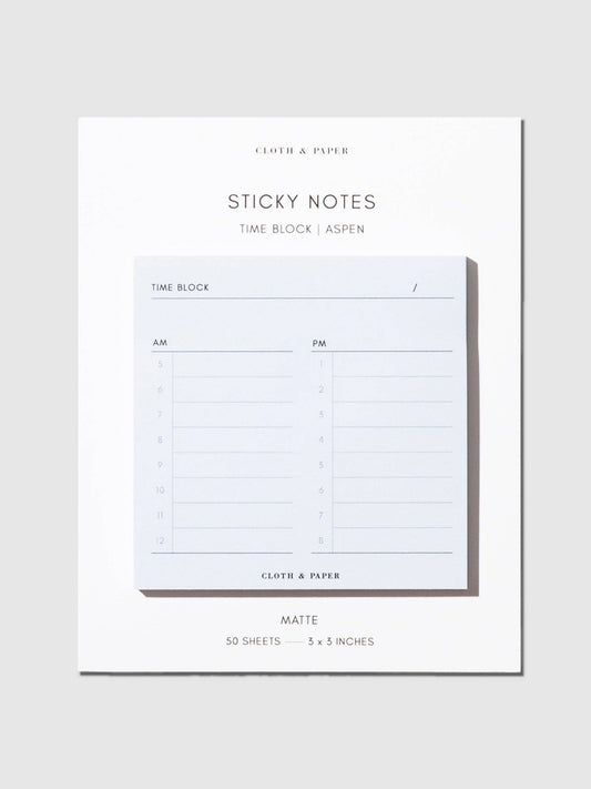 Time Block Sticky Note: Time Block Sticky Note
