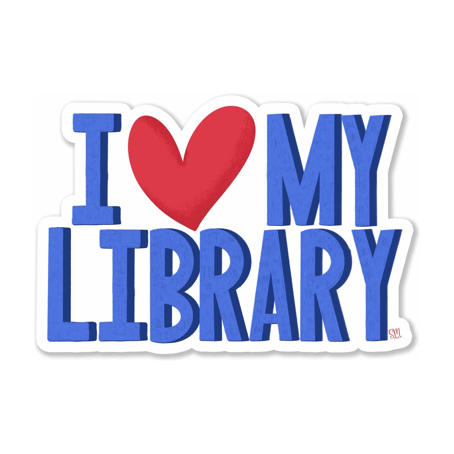 I ❤️ My Library Vinyl Sticker: Single