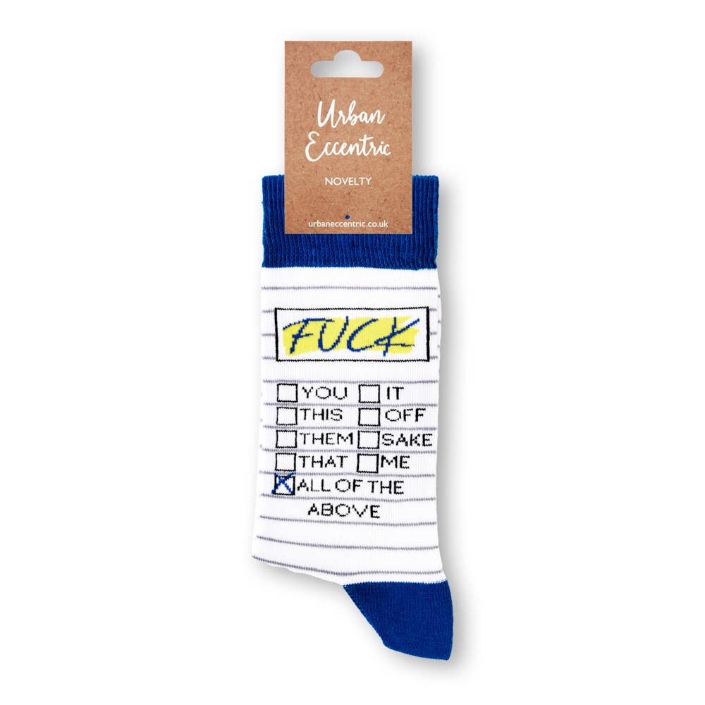 Unisex Fuck Tick List Socks