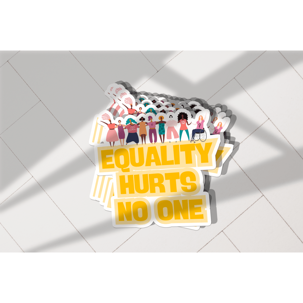 Equality Hurts No One Sticker – Pride Vinyl Sticker– LGBTQ+ Equality Decal