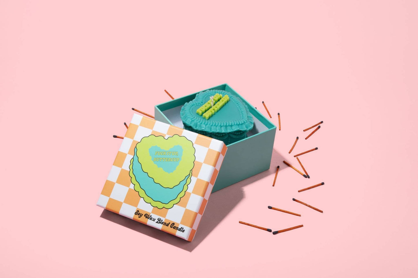 Fuck It Up Buttercup Heart Candle (gift for women, funny)