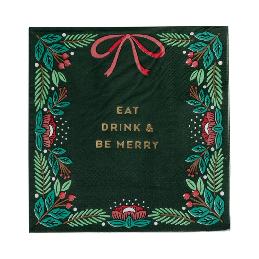 Eat Drink & Be Merry Cocktail Napkin