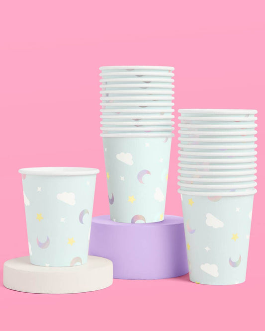 Over the Moon Cups - 50 paper cups baby showe