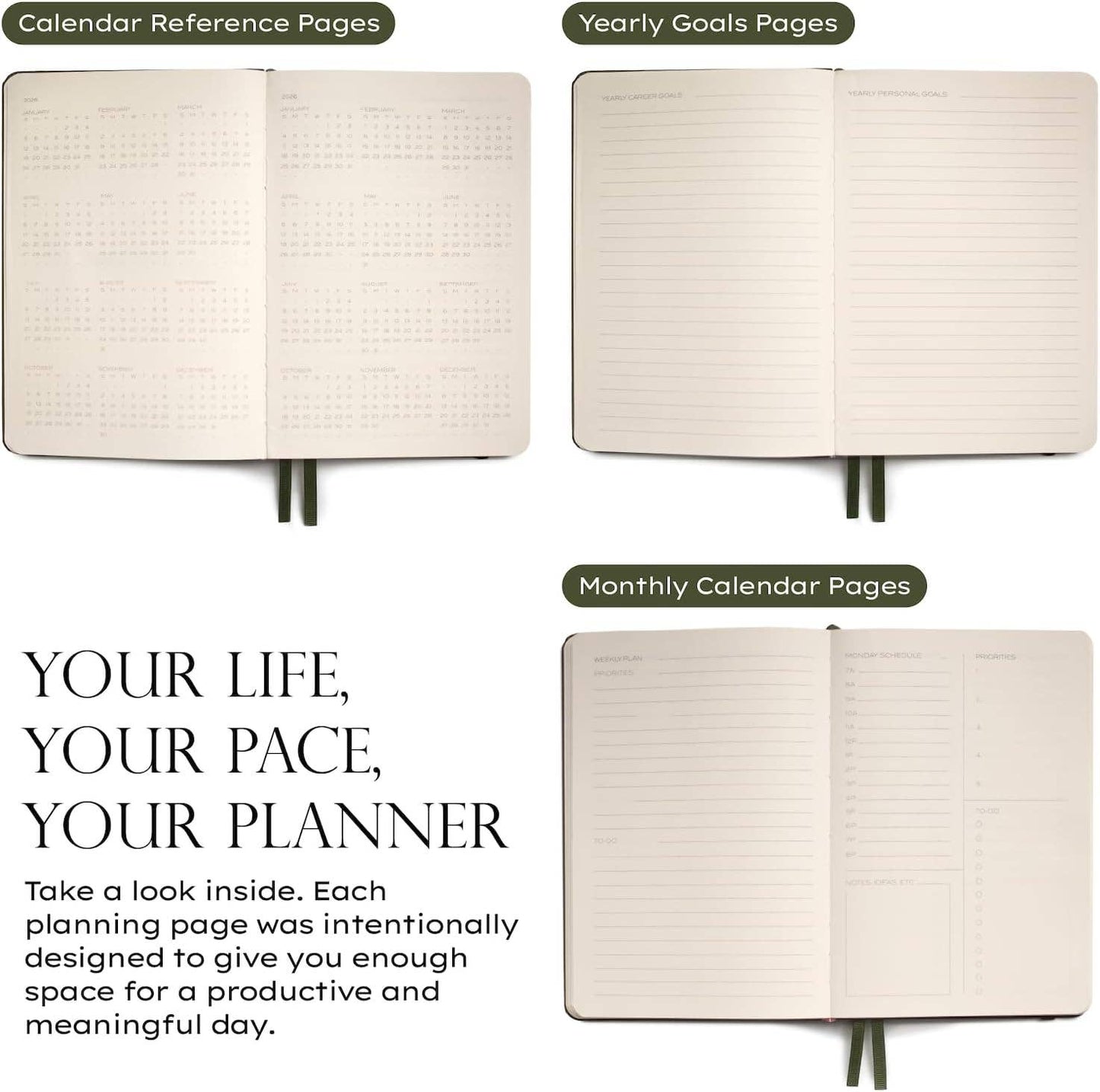 The Daily Planner - Hardcover with Library Buckram Cover: Dutch Blue