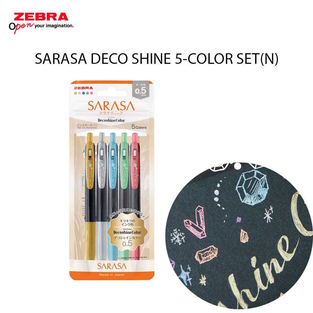 【JAPANESE STATIONERY】ZEBRA GEL PEN SARASA DECO SHINE 5-COLOR