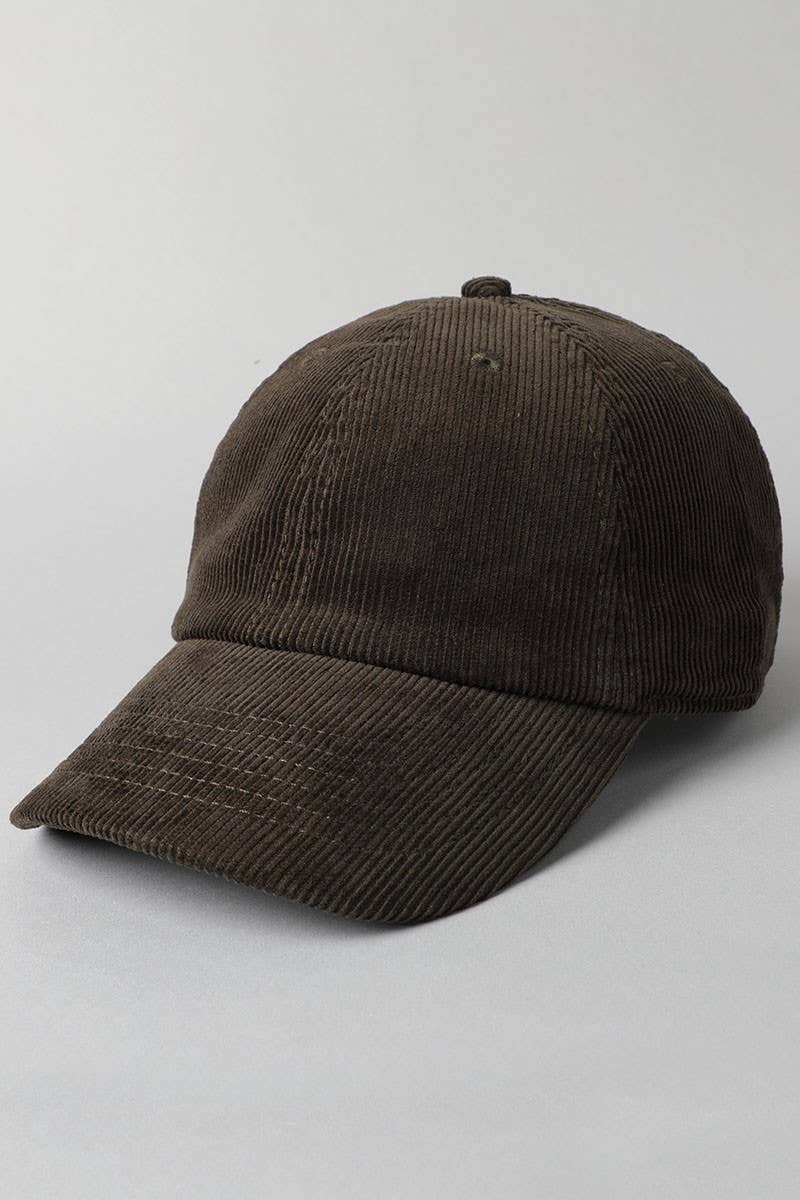 Corduroy Adjustable Cotton Baseball Cap Dad Hat: BLUEGREY / One Size