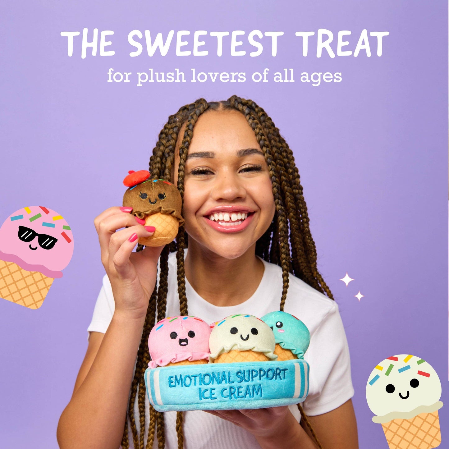 Emotional Support Ice Cream – Set of 5 Ice Cream Cones