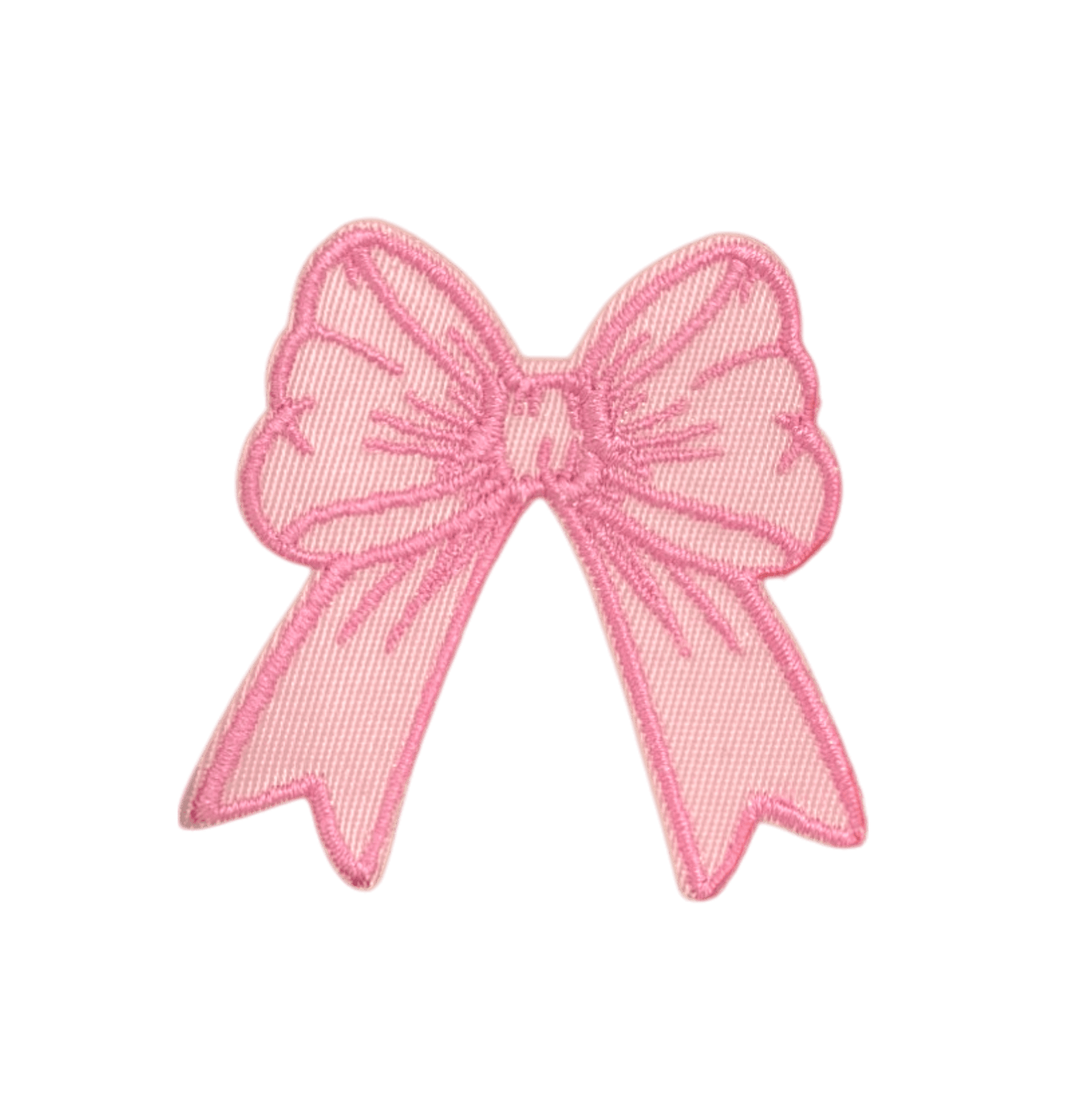 Pink Coquette Bow, Dainty Ribbon, Embroidered, Iron on Patch