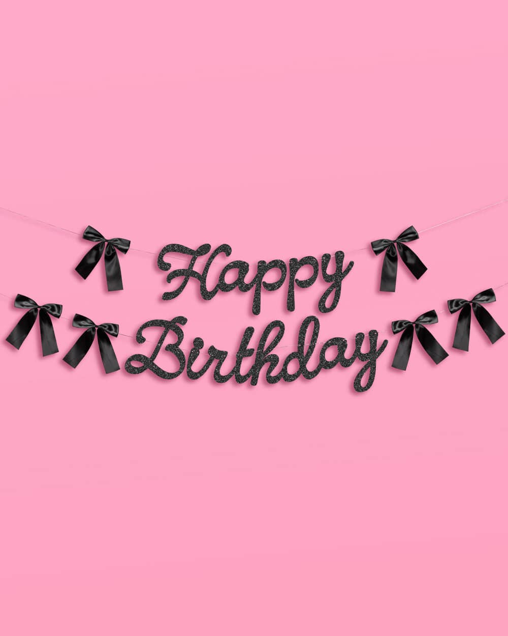 Happy Birthday Black Bow Banner | Emo, HBD, Sparkle