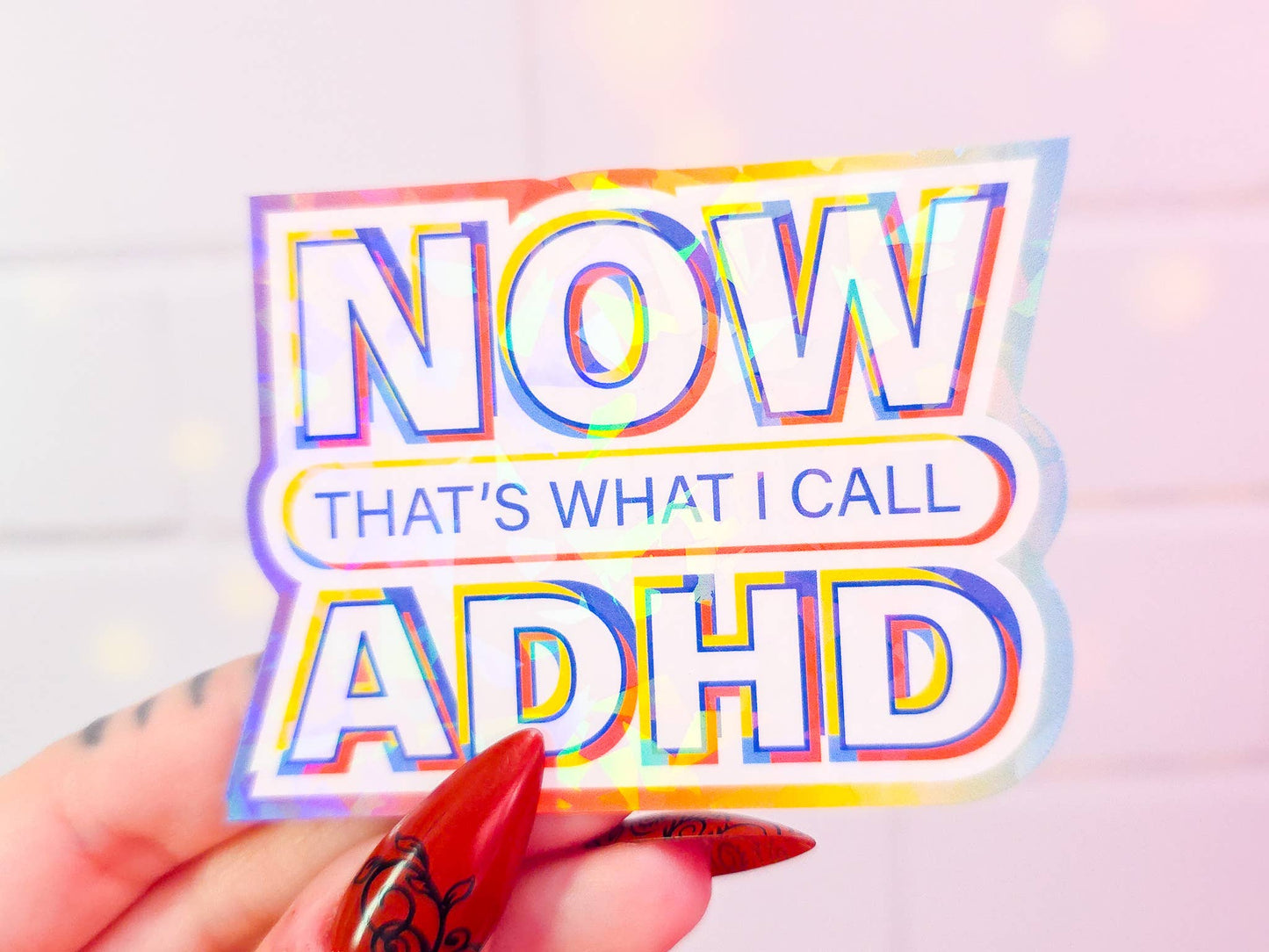 NOW that's what I call ADHD sticker, 3.1 x 2.2 in.: Dots