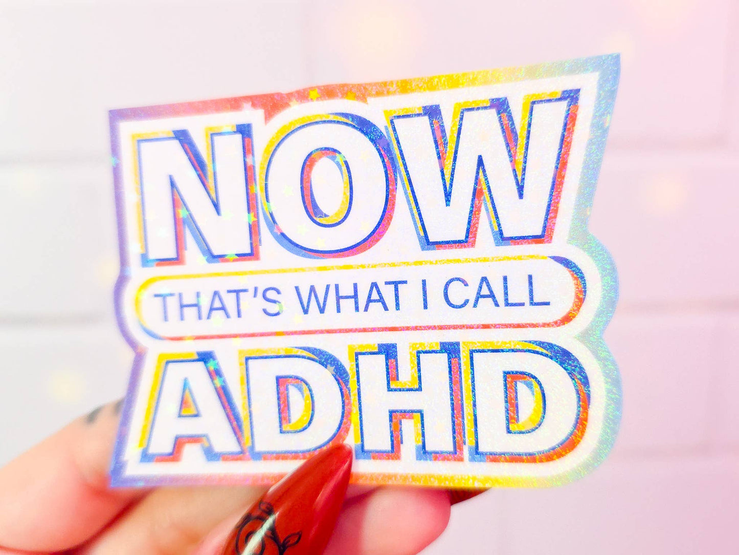 NOW that's what I call ADHD sticker, 3.1 x 2.2 in.: Dots