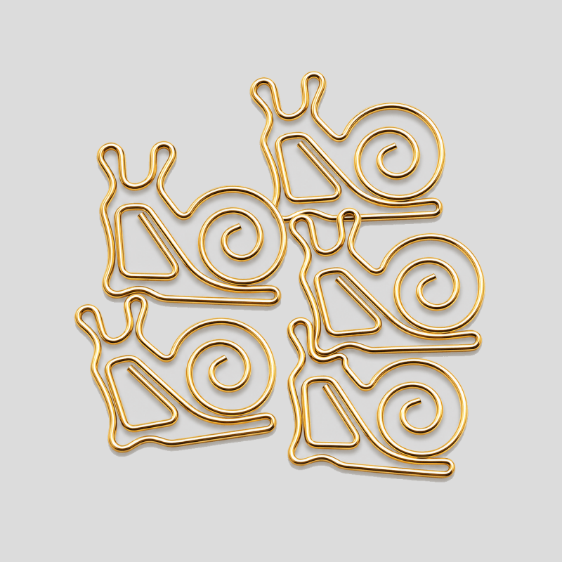 10 Creative Snail Paper Clips: Gold / One Size/1Pack/10PCS