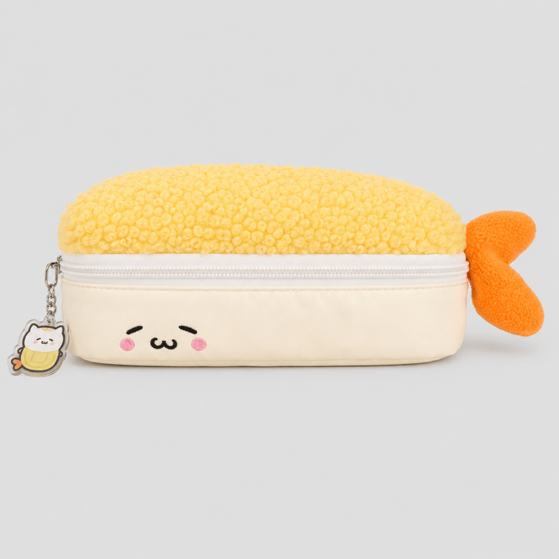 Fried Shrimp Plush Pencil Case: Beige / OS