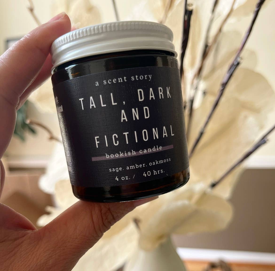 Tall, Dark & Fictional | Bookish Candle | Soy Wax,: 4 oz