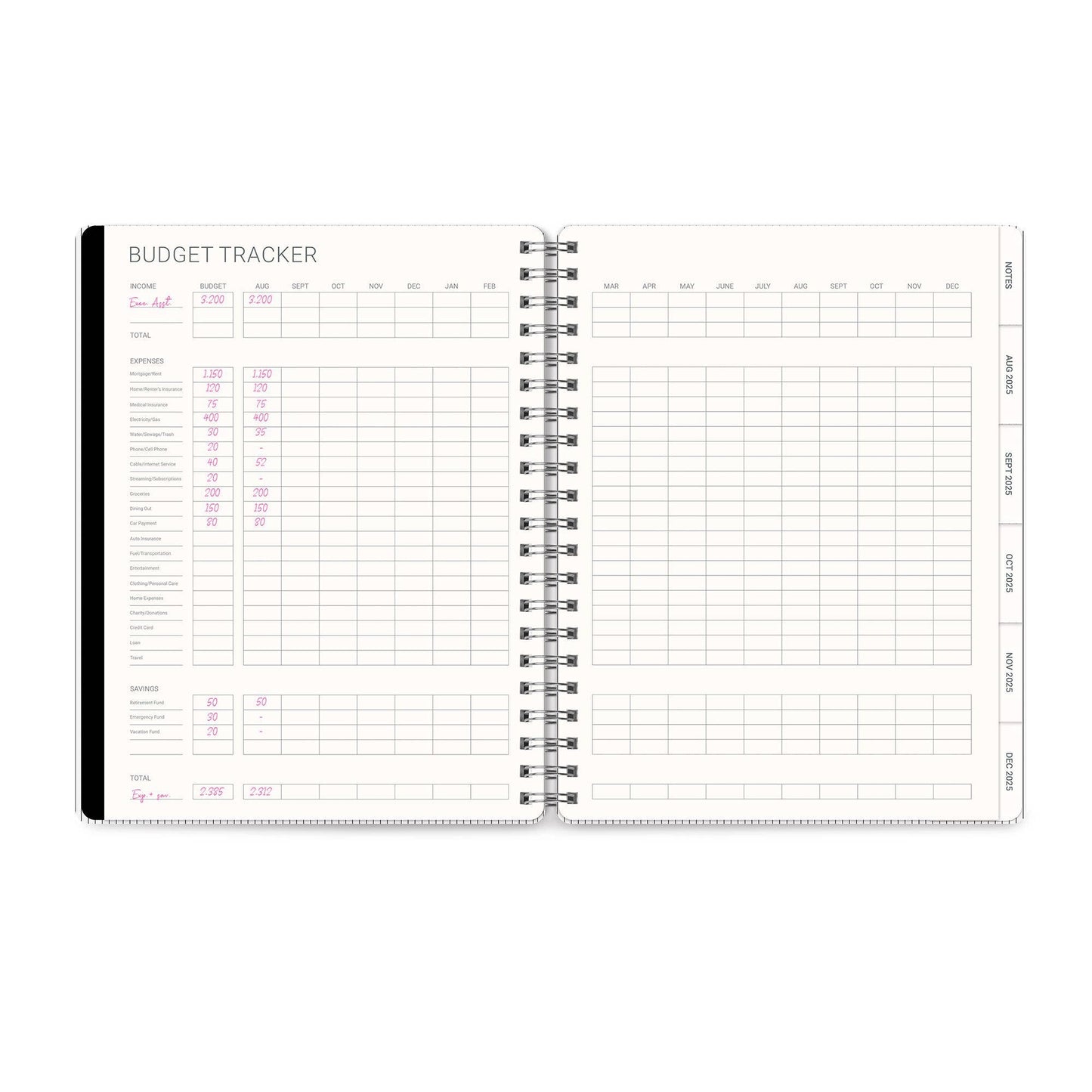 2026 Midnight Black Baxter Planner