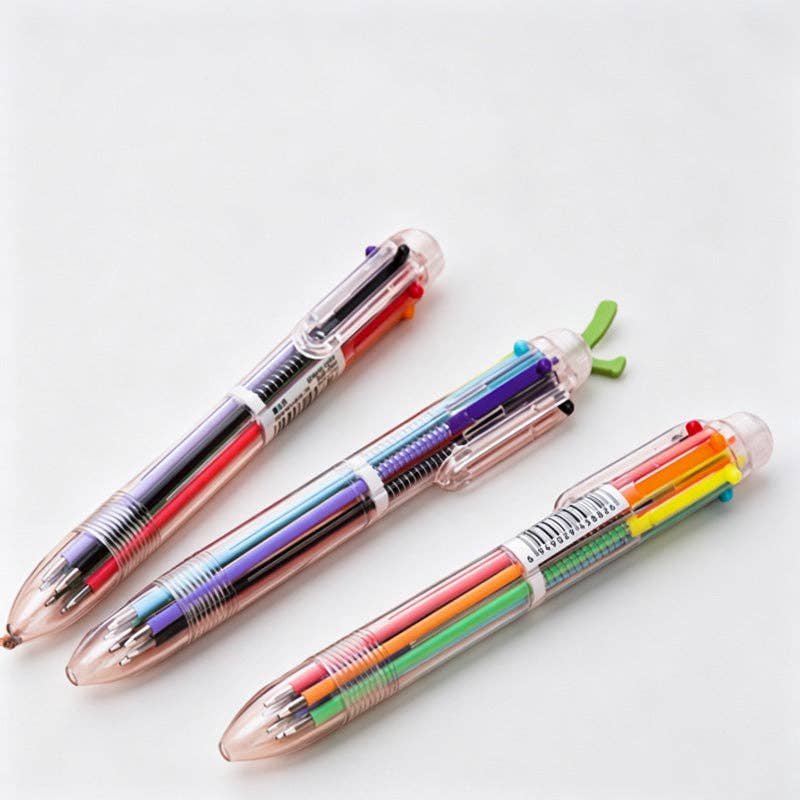 Transparent Multi Ballpoint Pen: 8 Colors / F