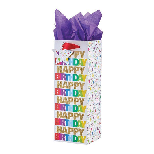 Happy Birthday Rainbow Wine Bag