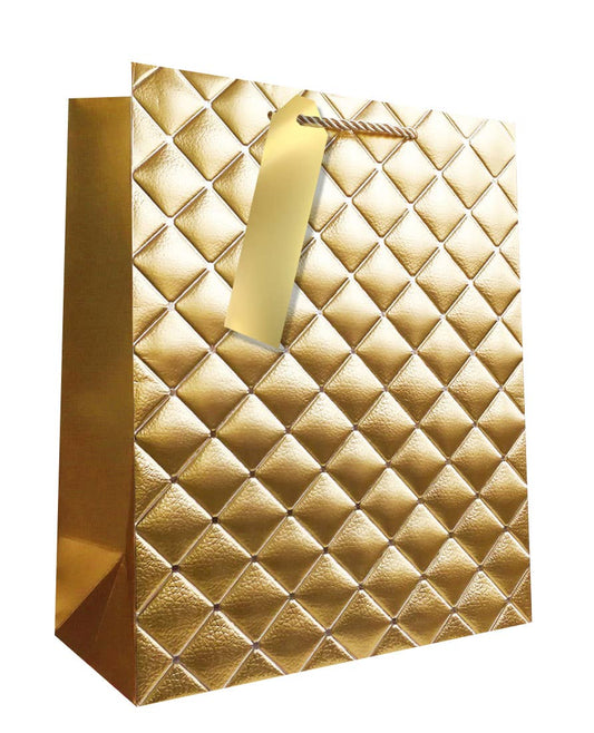 Gold Quilted Large Gift Bag Boutique